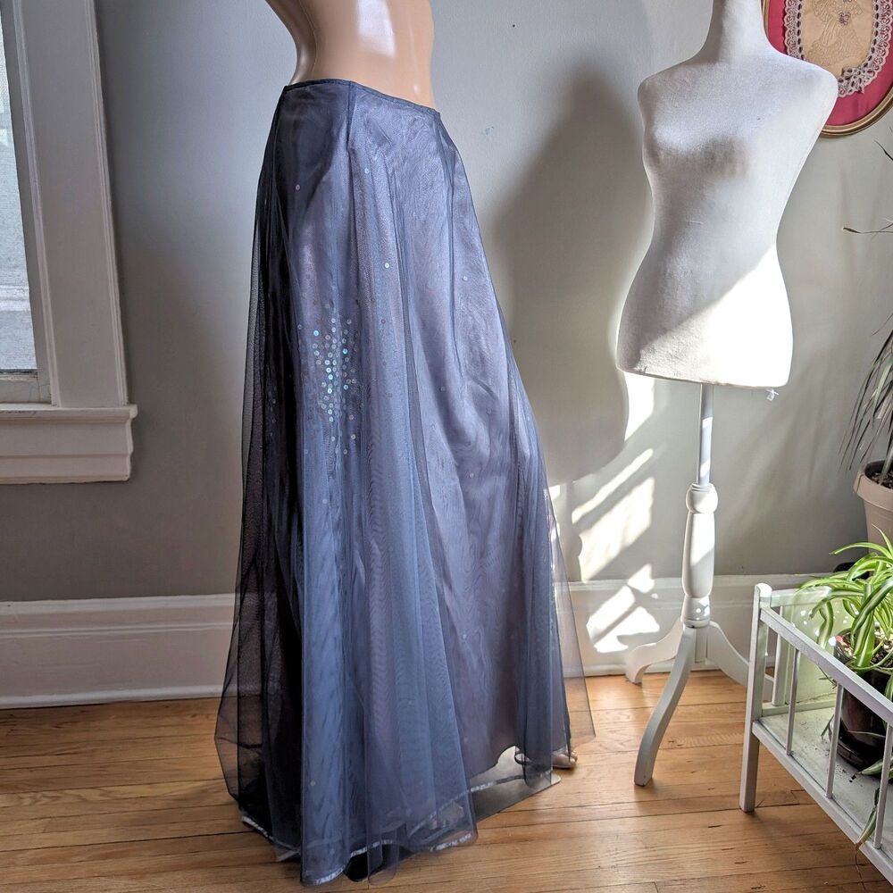 NWT Vintage Y2K Express Maxi Skirt Prom Sequin Mermaid Whimsygoth Size 7